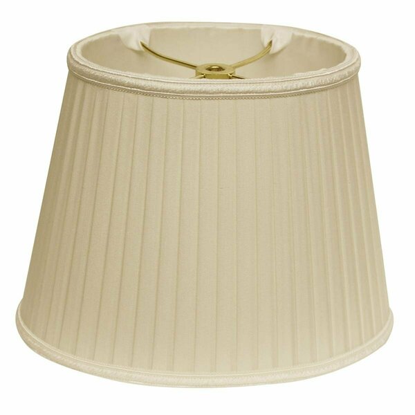 Homeroots 10 in. Oval Side Pleat Paperback Shantung Lampshade, Ivory 469720